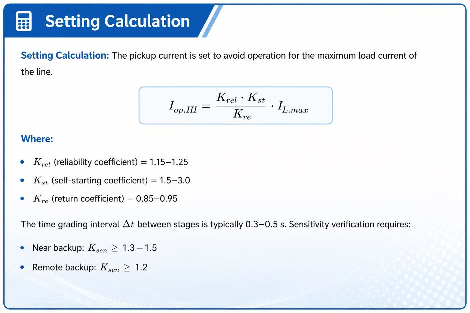Definite-Time Overcurrent Protection Setting Calculation