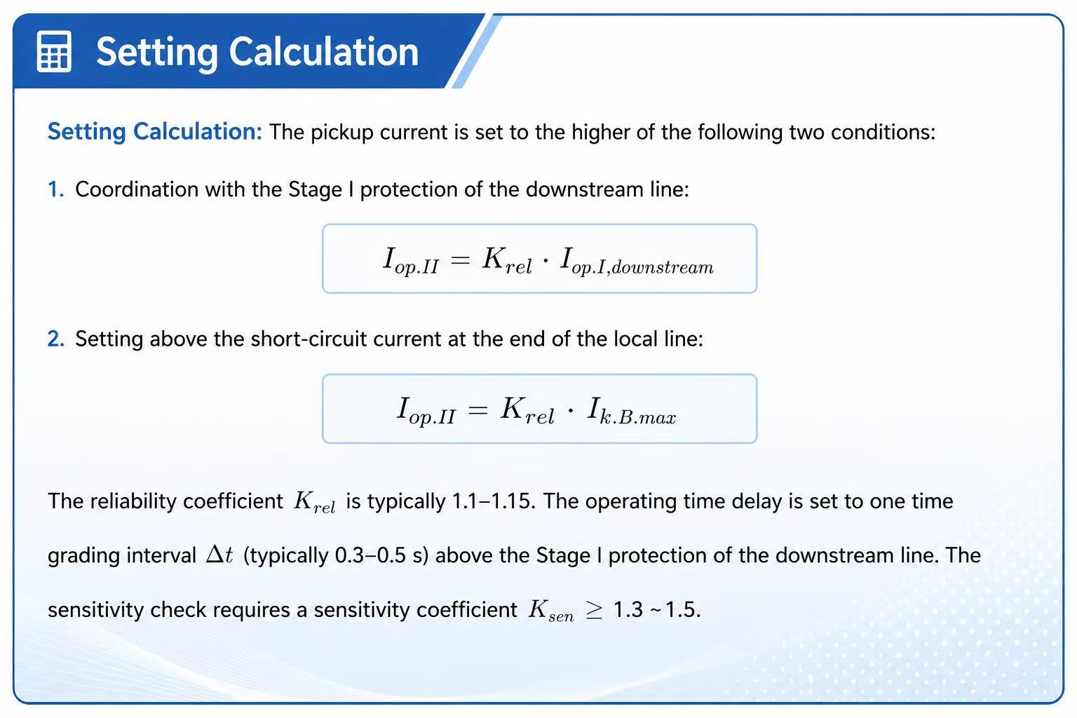 Delayed High-Set Overcurrent Protection Setting Calculation