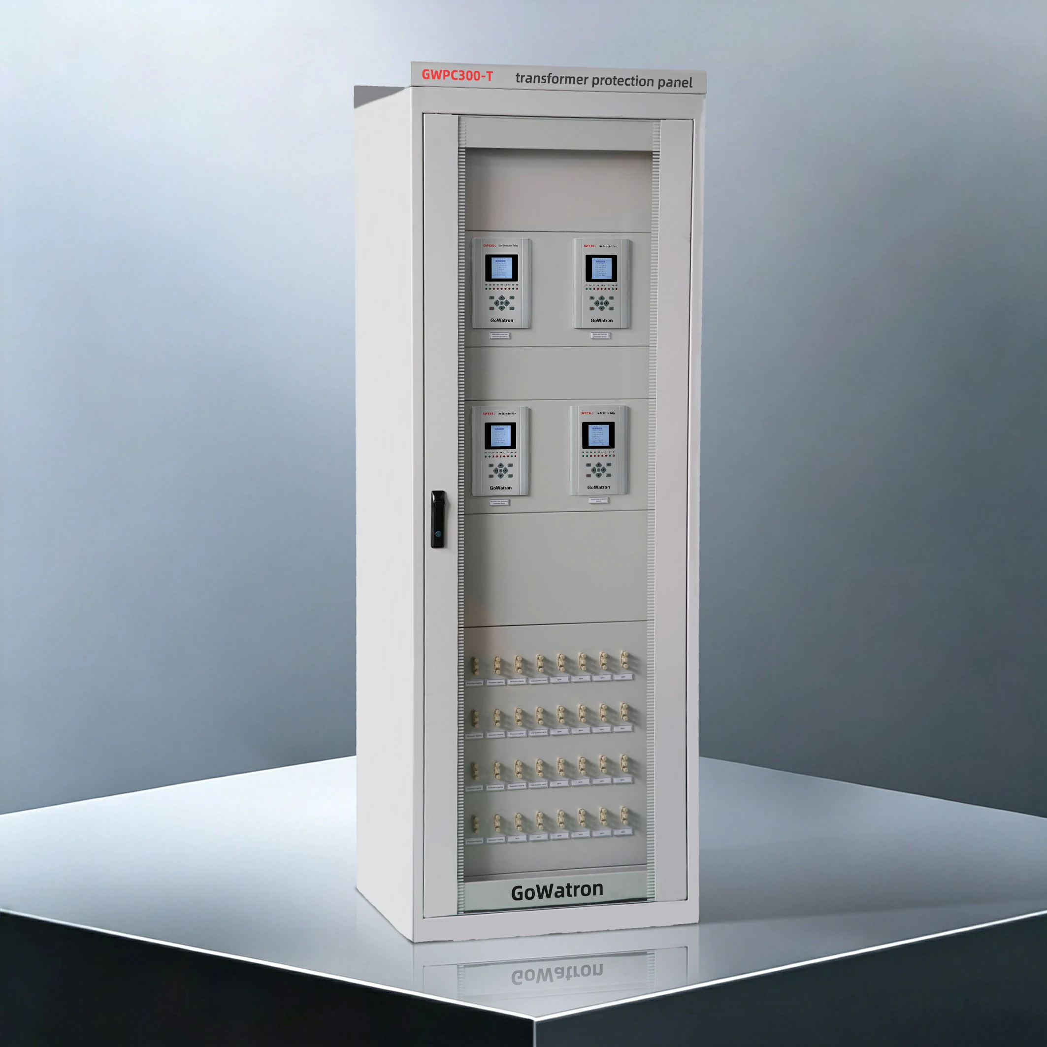 GWPC300-T transformer protection panel right side view