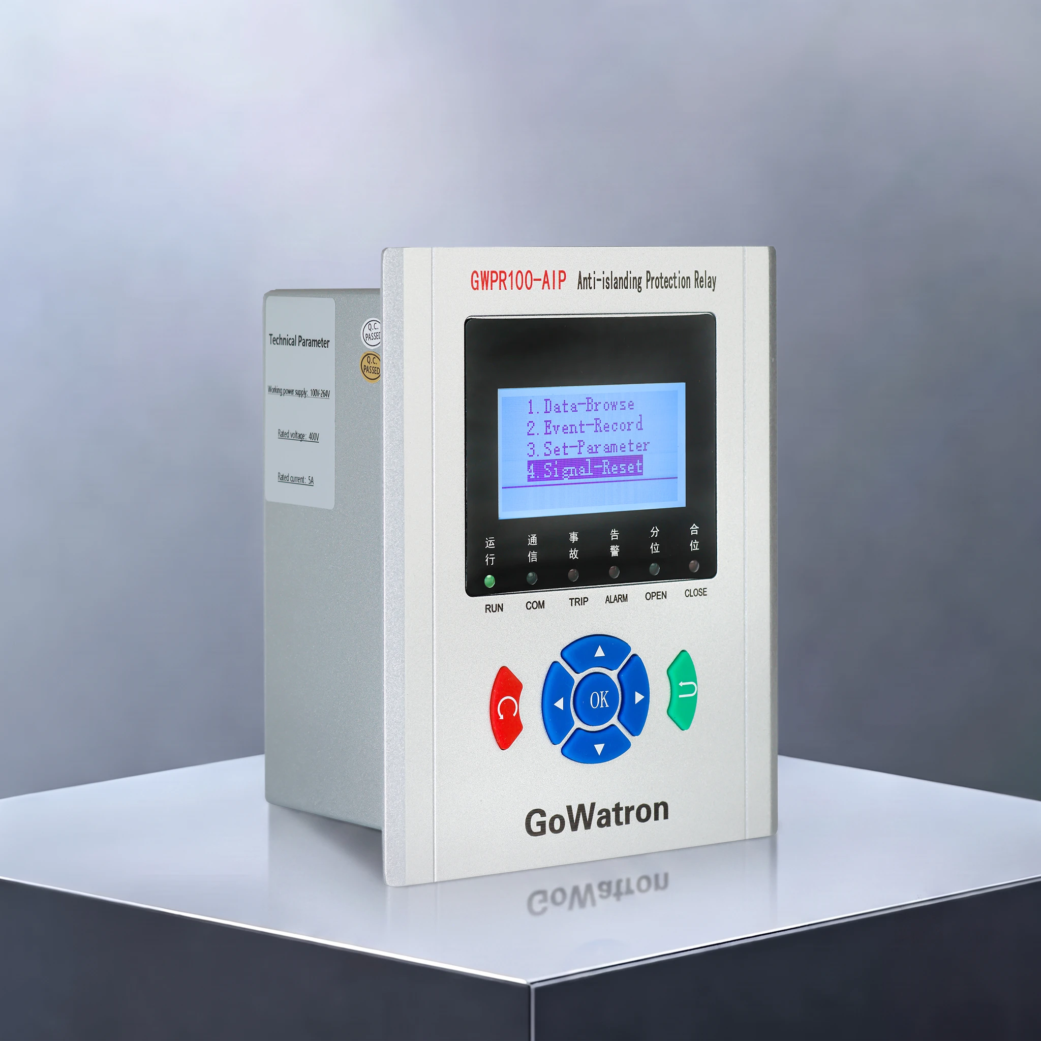 GWPR100‑AIP Low‑Voltage Anti‑Islanding Protection Relay Right View