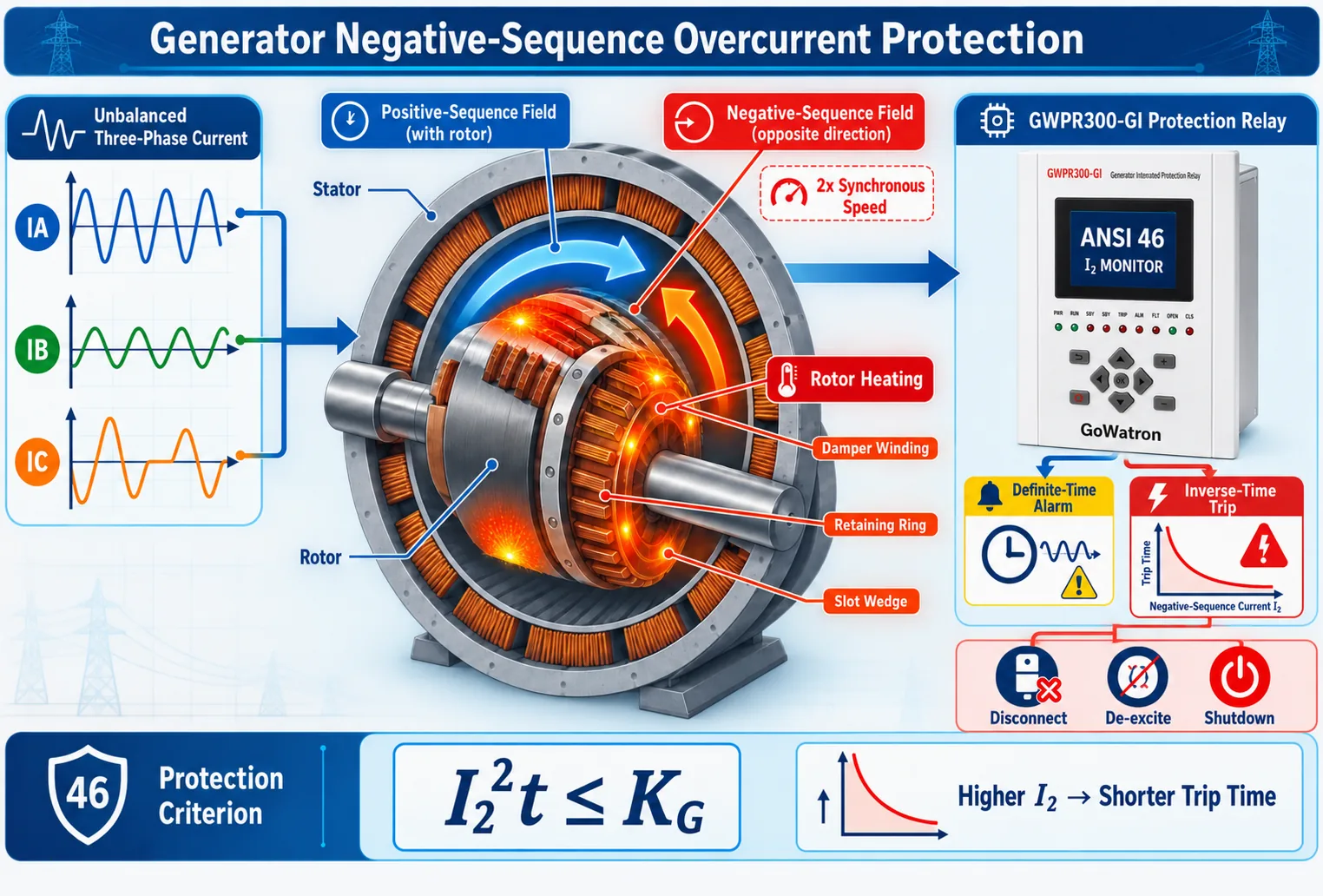 Generator Negative-Sequence Overcurrent Protection Operating Principle