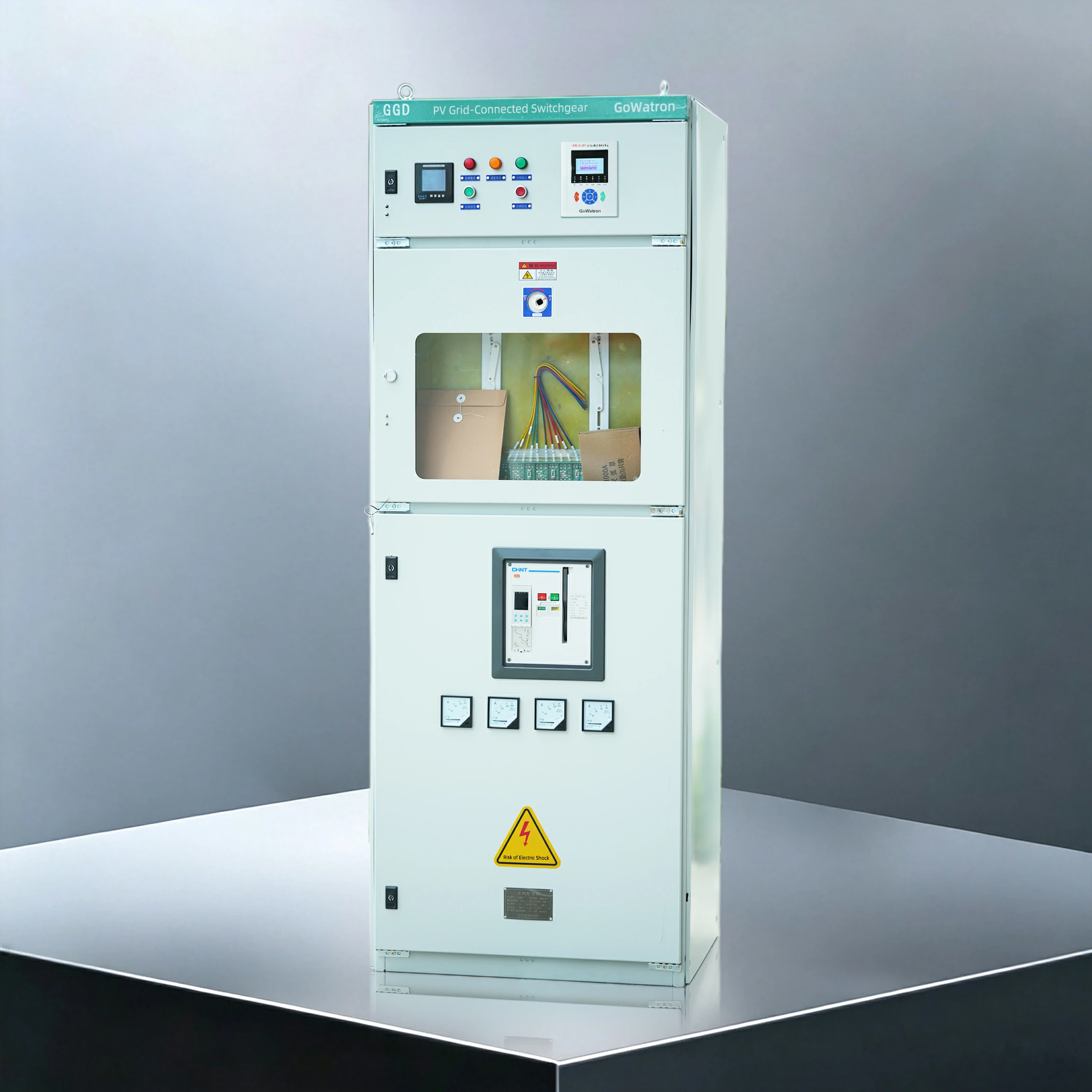 Low-Voltage Grid-Connected PV Switchgear – Front View